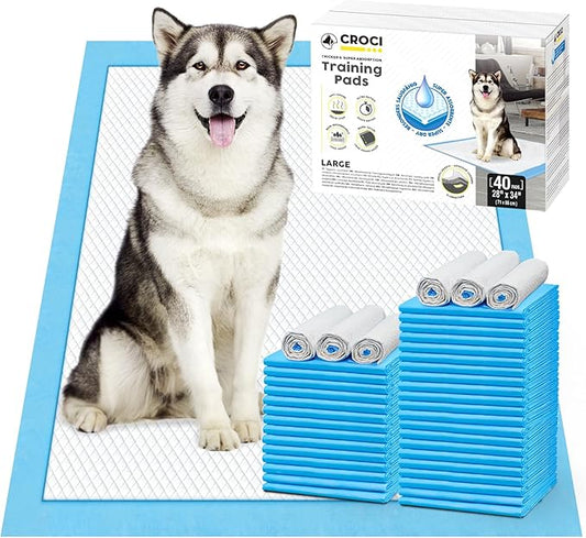 CROCI Dog Pads 28x34in Extra Large, Wee Wee Pads for Dogs Super Absorbent Up to 6 Cups, Disposable (40 Counts)-PawvioPets