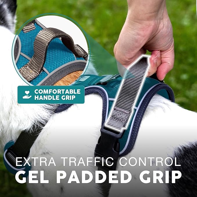 Embark Adventure Dog Harness, Reflective Trim No Pull Dog Harness Medium Sized Dogs - Military Grade Nylon, Front Clip with Gel Lined Handle.-PawvioPets