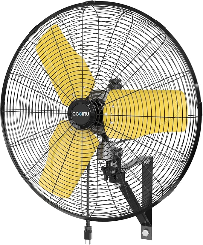 8800 CFM 24" Outdoor Commercial Wall Fan Oscillating, IP44 Waterproof Wall Mount Fan, Heavy Duty, 3 Speed, Adjustable Tilt for Factory, Warehouse, Garage, ETL Listed-PawvioPets