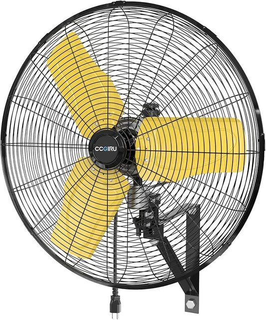 8800 CFM 24" Outdoor Commercial Wall Fan Oscillating, IP44 Waterproof Wall Mount Fan, Heavy Duty, 3 Speed, Adjustable Tilt for Factory, Warehouse, Garage, ETL Listed-PawvioPets