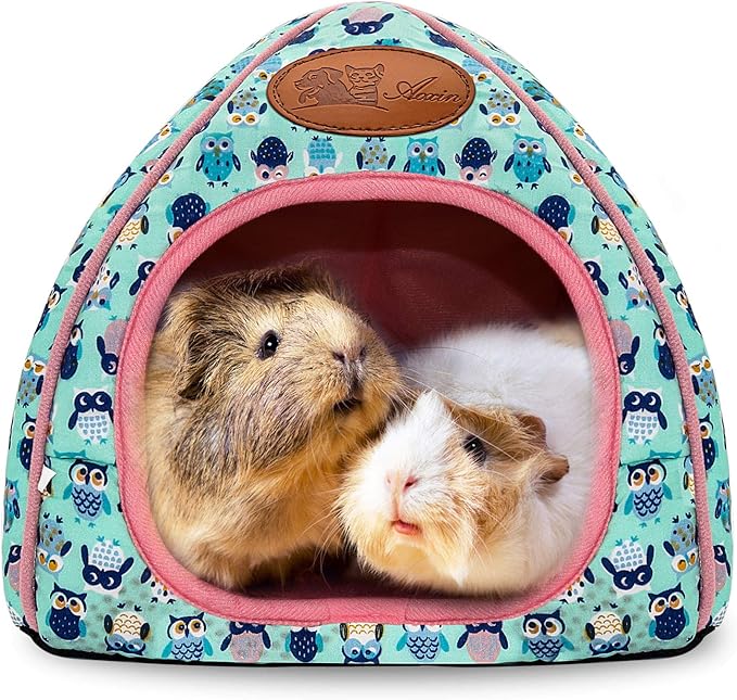 BWOGUE Guinea Pig House Bed Cozy Hamster Cave Large Hideout for Dwarf Rabbits Hedgehog Bearded Dragon Winter Nest Hamster Cage Accessories-PawvioPets