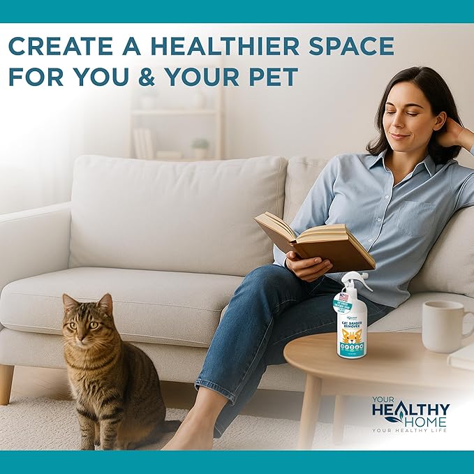 Cat Dander Remover Aloe Vera Free- Pet Dander Allergy Reducer Relief Dry Skin Spray for Cats and Humans| Cruelty-Free & Made in USA (1 Pack)-PawvioPets