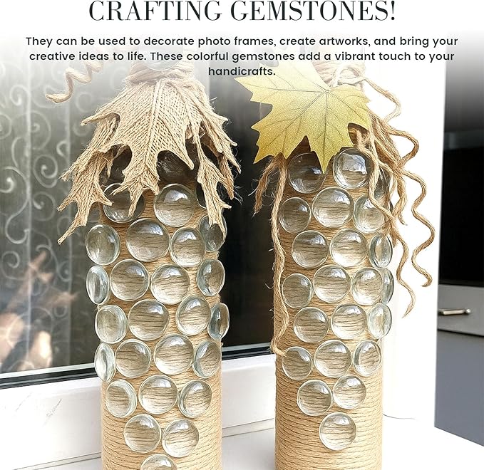 FUTUREPLUSX 1LB Clear Flat Glass Marbles, Vase Filler Glass Pebbles Floral Beads Table Aquarium Gravel Decoration DIY Craft-PawvioPets