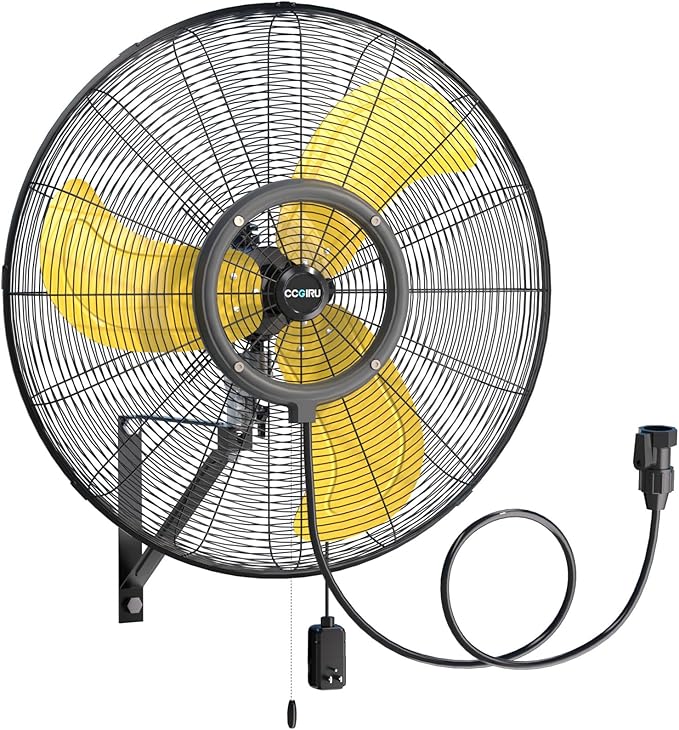 9600 CFM 30" Outdoor Wall Mount Misting Fans, High Velocity 3-Speed Waterproof Professional Oscillating Wall Fan, Heavy Duty Industrial Fan for Commercial, Garage, Warehouse, UL Listed-PawvioPets