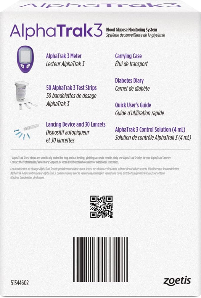 AlphaTrak 3, 8 Piece Pet Blood Glucose Monitoring Kit for Diabetic Cats, Dogs, and Horses All-in-One Solution for in-Clinic Or at Home, with Digital Results-PawvioPets
