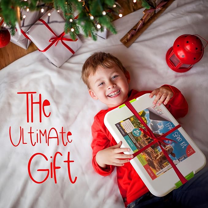 59 PCS Farm Sensory Bin Sandbox with Lid, 2.2 LB Sensory Sand, 40 Toddler Farm Toys, 3 Take Apart Construction Trucks -Sensory Toys for Kids 5-7, 3-4 & Up- Kids Gifts for Boys and Girls-PawvioPets