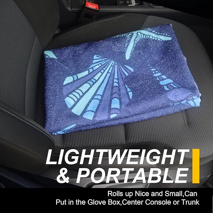 Back Seat Cover for Car Trucks Van SUV,Waterproof Rear Bench Towel Seat Covers for Dogs and Kids,Automotive Backseat Protector (Conch Shells Starfish)-PawvioPets