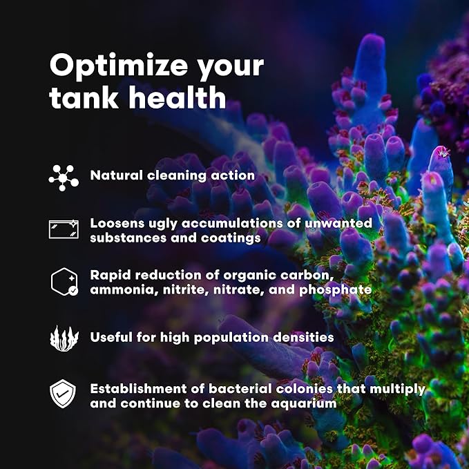 Brightwell Aquatics MicroBacter Clean - Microbial Culture & Enzyme Blend Fish Tank Cleaner - Cleans Live Rock Surfaces for Saltwater Fish Habitats - Aquarium Water Treatments, 16.9 fl oz-PawvioPets