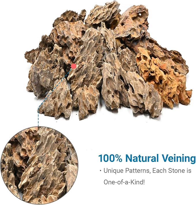 5LB Aquarium Rocks Dragon Stone for Aquariums Landscaping Model Fish Tanks Terrariums Vivariums Model Decoration-2 to 4 Inches-PawvioPets