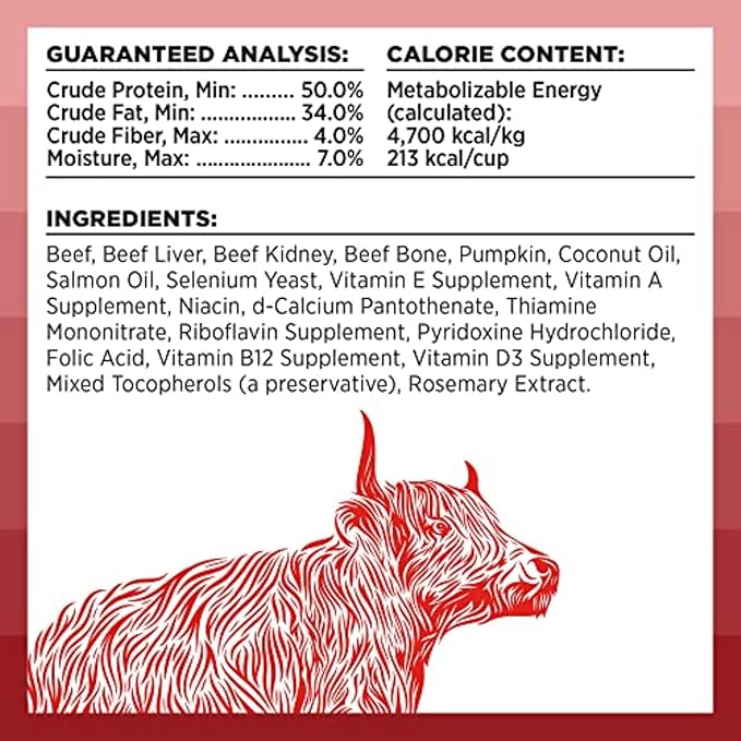 BIXBI Rawbble Freeze Dried Dog Food, Beef Recipe, 4.5 oz - 98% Meat and Organs, No Fillers - Pantry-Friendly Raw Dog Food for Meal, Treat or Food Topper - USA Made in Small Batches-PawvioPets
