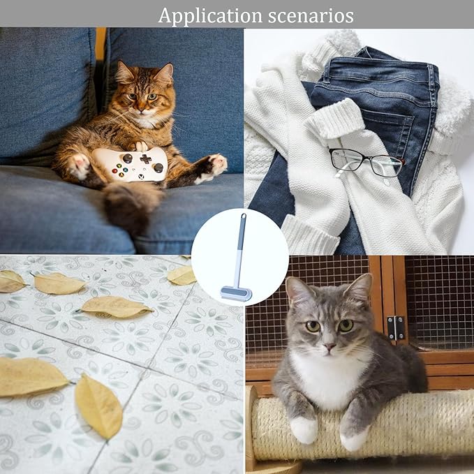 Dog Hair Remover for Couch Reusable Pet Hair Remover Brush 23in Long Handle for Furniture, Couch, Carpet, Clothes-PawvioPets