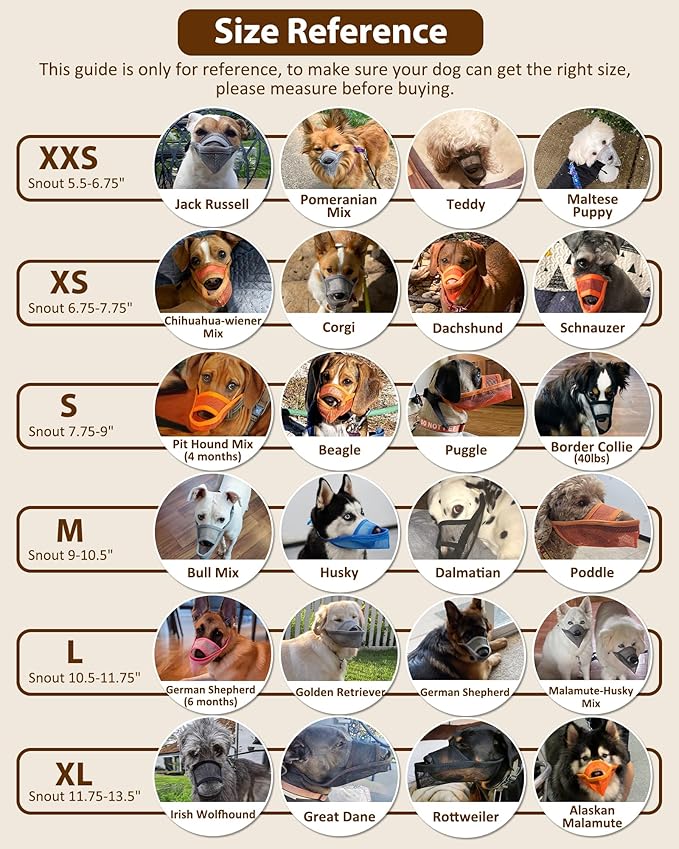 Crazy Felix Nylon Dog Muzzle for Small Medium Large Dogs, Air Mesh Breathable and Drinkable Pet Muzzle for Anti-Biting Anti-Barking Licking (L, Beige)-PawvioPets