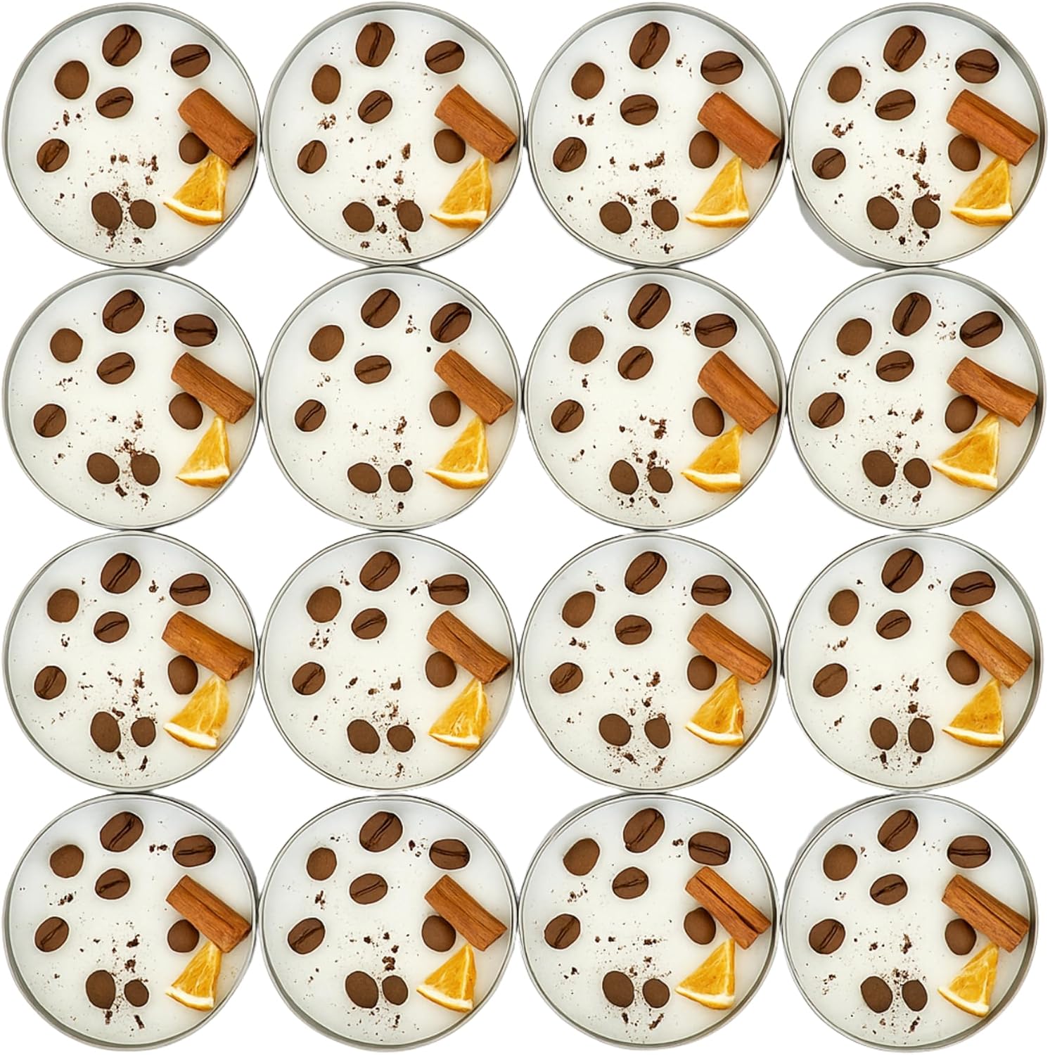 Coffee Scented Soy Wax Candle Favors with Hand-Placed Orange and Cinnamon Stick - Handmade Gift Set for Wedding Guest - Bridal Shower Baby Shower Birthday (30 Pieces)