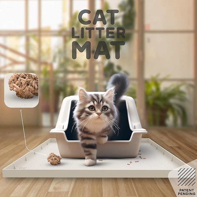 32x24x1” XL Dog Food Mat - All Purpose Under Sink Liner, Washer and Dryer Covers for The Top, Silicone Griddle Mat for Blackstone - Raised Edges Dog Mat for Food and Water Prevent Spill, Waterproof-PawvioPets