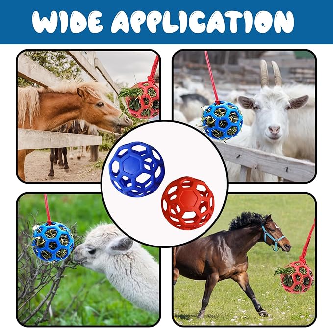2 Pcs Novelty Hay Ball for Horses to Play with and Relieve Stress, Bright Color Hay Balls for Goats to Avoid Boredom-PawvioPets