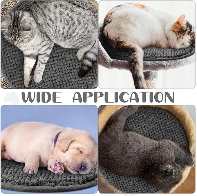 Amylove 4 Pcs Guinea Pig Cage Liner Guinea Pig Bedding Washable Fleece Pee Pads Reusable Small Animals Training Mat Small Animal Sleeping Bed for Bunny Hamster(Dark Gray,Diameter 12 Inch)-PawvioPets