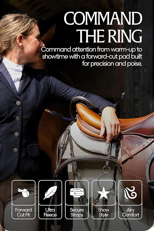 Equinavia Eidsvoll Forward Cut Shaped English Saddle Pad for Show Jumping with Ultra Fleece Trim-PawvioPets