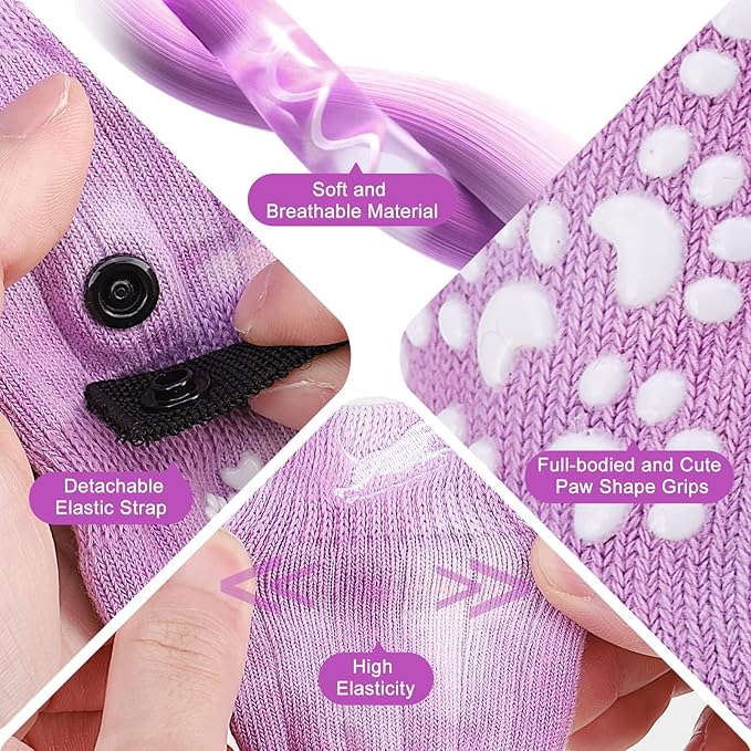 EXPAWLORER Anti Slip Dog Socks to Prevent Licking Paws, Dog Shoes for Hot Pavement, Dog Booties for Small Medium Large Senior Dogs, Traction Control Dog Boots & Paw Protectors for Hardwood Floors-PawvioPets