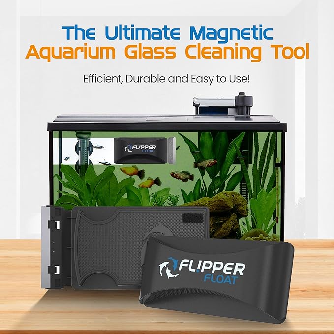 FL!PPER Flipper Cleaner Float - 2-in-1 Floating Magnetic Aquarium Glass Cleaner - Fish Tank Cleaner - Scrubber & Scraper Aquarium Cleaning Tools - Floating Fish Tank Cleaner, Standard-PawvioPets