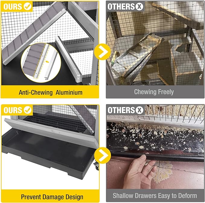 Aivituvin Ferret Cage Chinchilla Cage for Rat,Lizard,Squirrel, Chameleon,Gerbils and Other Small Animals-PawvioPets