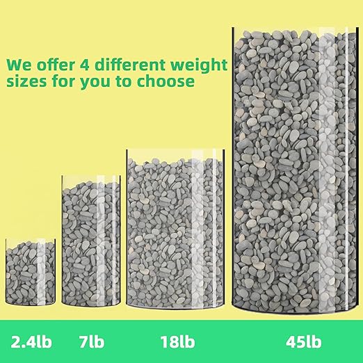 2.4LB River Rocks Mexican Beach Pebbles for Garden Landscape Stone Paving Stone Grey (1Inch)-PawvioPets