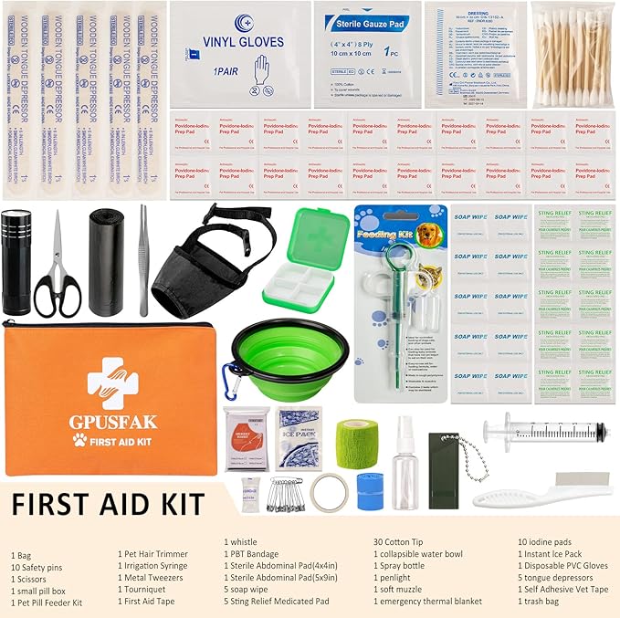 Dog First Aid Kit - Pet First Aid Kit for Dogs Pet Emergency Kit with Pets First Aid Supplies for Home Camping Hiking Traveling-PawvioPets