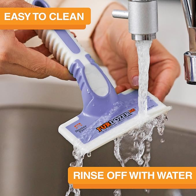 FurDozer X6 Pet Hair Remover & Auto Detailing Tool - Cat & Dog Hair Remover for Carpets, Car Interiors, Couches, Bedding, & Furniture - Reusable Pet Hair Removal Tool for Cat & Dog Fur & Lint, Purple-PawvioPets