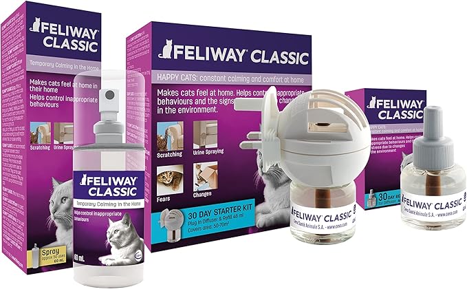 FELIWAY® Classic 30 Day Cat Calming Refill for Pheromone Diffuser, 48ml - Helps Reduce Common Signs of Stress in Cats & Kittens, Enhanced Calming-PawvioPets
