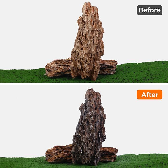 14-16 Inches Natural Dragon Stone 2 PCS Ultra Large Aquarium Rocks for Aquascaping, Aquarium Landscaping, Terrariums, Fish Tank Decoration, Vivariums, Paludarium, Amphibian Enclosures-PawvioPets