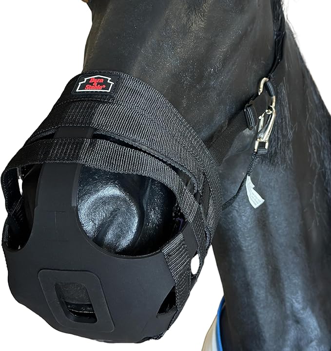 BARN & STABLE Horse Grazing Muzzle Halter for Easy Breathe, Comfortable Professional Horse Muzzle Grazing with Adjustable Straps, Velcro and Buckles, Suitable for Precaution of Laminitis-PawvioPets