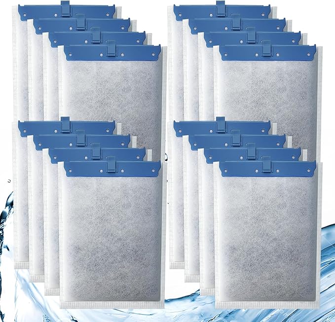 16 Pack Filter Cartridge Compatible with Whisper Filters 20i,40i/IQ20,30,45,60/PF20,30,40,60 and ReptoFilter, Large Aquarium Replacement Filter Cartridges for Fish Tank-PawvioPets