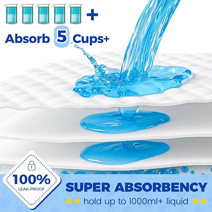 Dog Pee Pads Extra Large 28"x34" - 100 Pack Super Absorbent XLarge Puppy Pads 100 Count Leak-Proof Disposable XL Pet Potty Training Pads for Dogs, Puppies, Doggy-PawvioPets