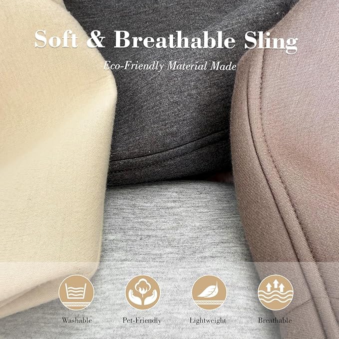 Dog & Cat Carrier Sling, Adjustable Soft Padded Shoulder Puppy Carrier, Hands-Free Dog Carrier Bag with Double Safety Buckles Premium Material for Outdoor Travel (Light Gray, M)-PawvioPets