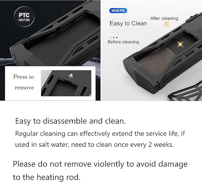 Carefree Fish 100/200/300/500/800W Paladin Aquarium Heater PTC Ceramics Heating Rod Digital LED Intelligent Leaving Water Automatically Stop Heating System for Freshwater and Saltwater No Cooking Fish-PawvioPets