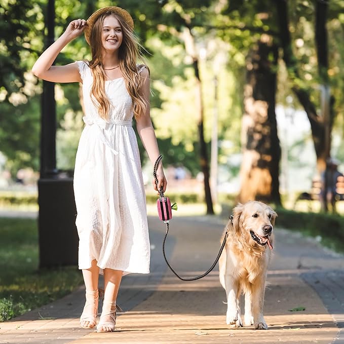 Dog Poop Bag Holder for Leashes - Dog Poop Bag Dispenser and Treat Holder with 2 Waterproof Pouches for Pet Waste Bags and Walking Accessories + 1 Free Roll - Leashrr 2.0 (Blue)-PawvioPets