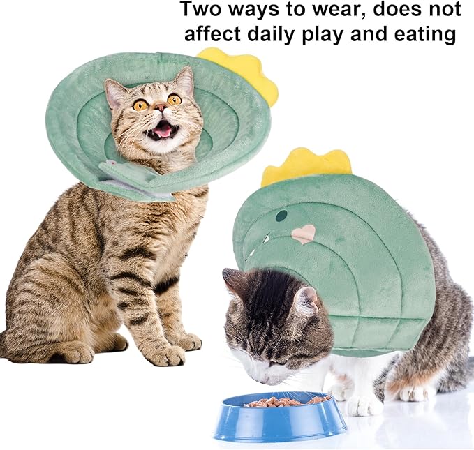 FRIUSATE Cat Cone Collar Soft, Cute Cat Recovery Collar Soft Adjustable Cat Cones to Stop Licking Comfortable Breathable Lightweight Neck Cone for Cats Kittens Pet After Surgery-PawvioPets