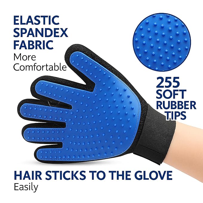 Cat Grooming Glove for Hair Removal – Pet Grooming Glove for Cats – Deshedding Brush Glove for Long Hair Cats – Cat Glove Brush Mitt – Soft Silicone Right Hand Glove – Easy to Clean-PawvioPets