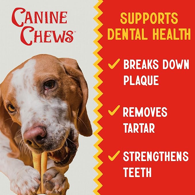 Canine Chews 8-9" Chicken Basted Rawhide Retriever Rolls - Pack of 25 Chicken-Flavored Long-Lasting Dog Rawhide Chews - Protein-Dense Jumbo Rawhide Bones For Large Dogs - Treats for Aggressive Chewers-PawvioPets