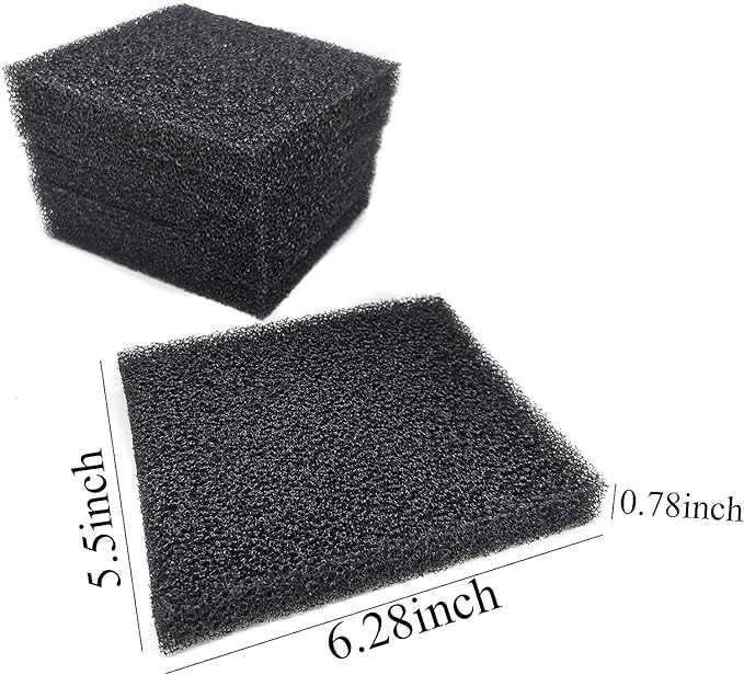 Aquarium Bio Fitler Media Sponge, 6.28 x 5.5 x 0.78 inch 12 Pcs Foam Filter Pad Inserts for ML350-PawvioPets