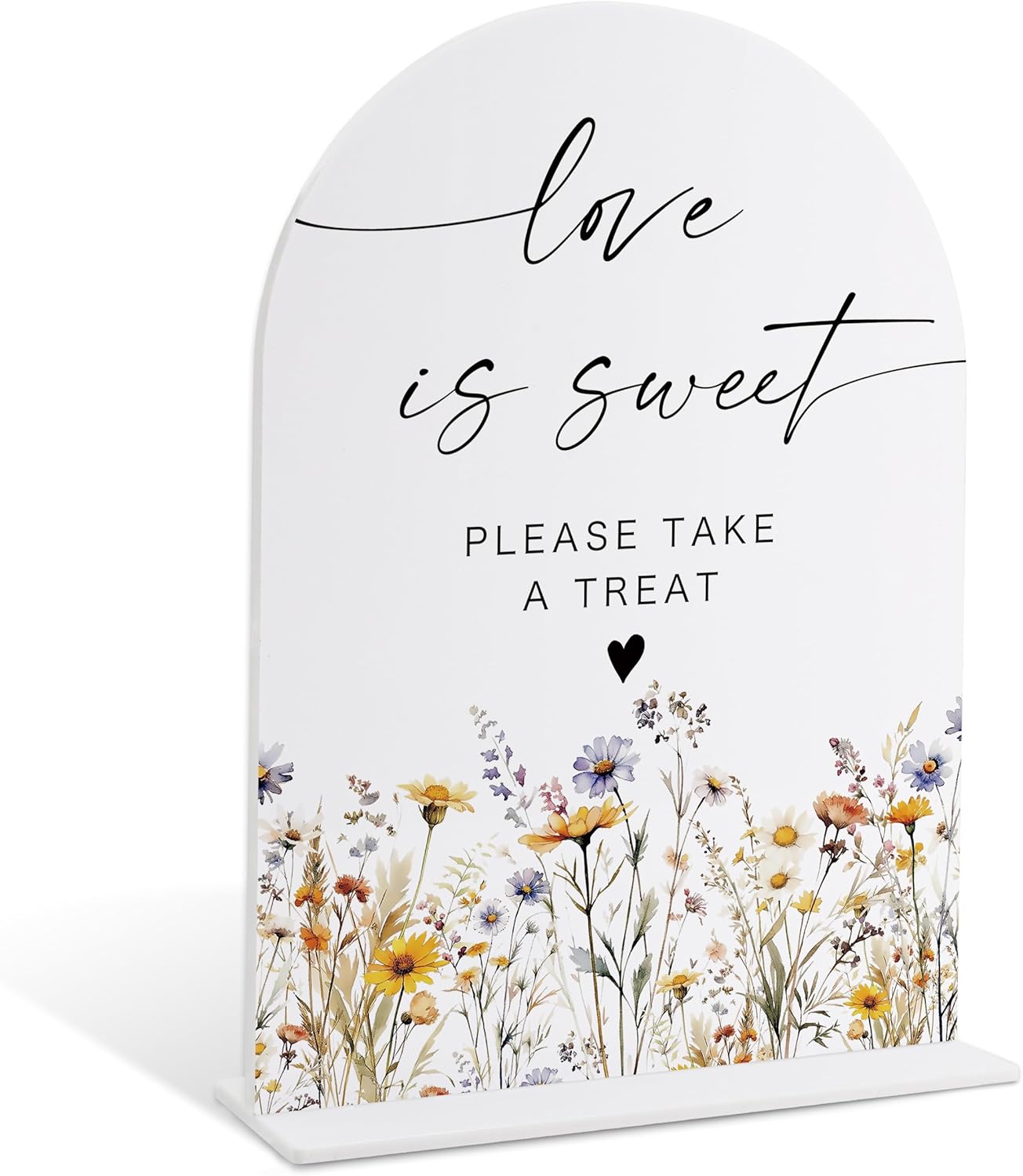Wedding Signs for Ceremony and Reception, Boho Floral Love is Sweet Sign Please Take a Treat, Wedding Signage with Stand, Bridal Shower Table Centerpieces, Supplies for Engagement Reception Party, 33