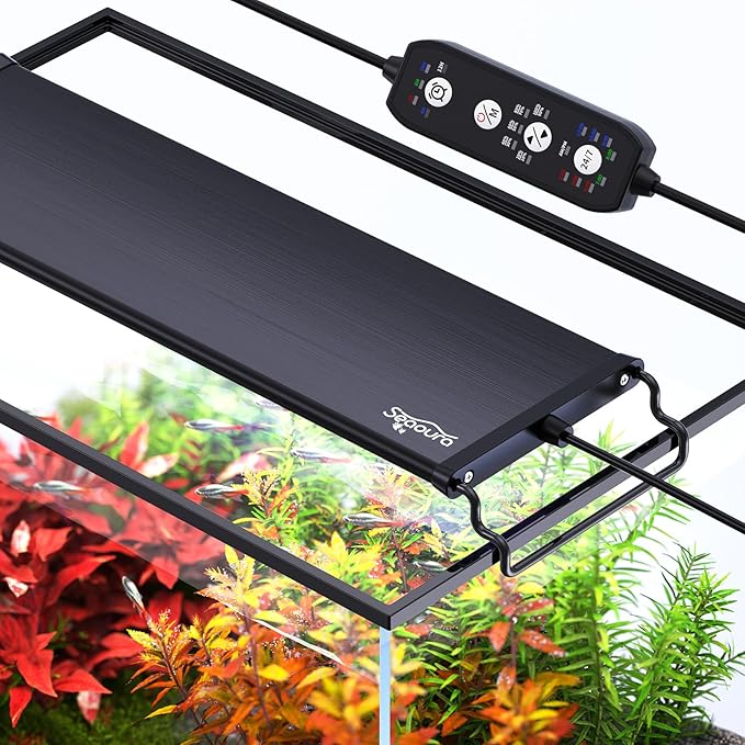 24/7 Mode LED Aquarium Light for Plants-Sunrise-Daylight-Moonlight Mode, Fish Tank Light with Auto On/Off, 7 Colors, Adjustable Timer/Brightness for 36 Inch to 42 in Freshwater Tank, 36W-PawvioPets
