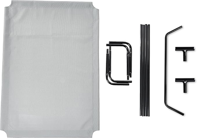 Amazon Basics Cooling Elevated Breathable Pet Bed For Dog, X-Large (60.1 x 37.1 x 8.9 Inches), 1 count, Grey-PawvioPets