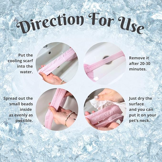 4pcs Cooling Scarf for Pets,Summer Cooling Scarves Keep Cats and Dogs Cool, Reused,Rrecycled,Suitable for Dogs (4pcs-Pink Stripe)-PawvioPets