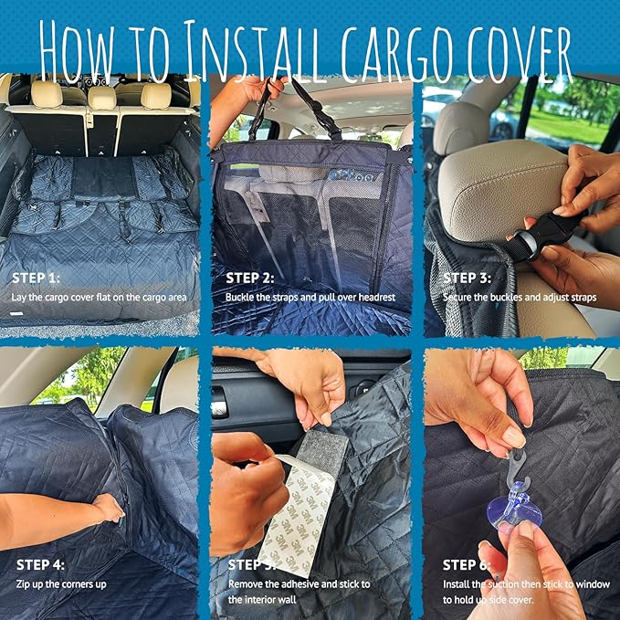 Bulldogology Cargo Liner for SUV - Heavy Duty Pet Trunk Liner Cargo Cover - Waterproof Cargo Cover for Dogs Hair, Muddy Paws - Protector Cargo Mats for Back of SUV (X-Large, Black)-PawvioPets