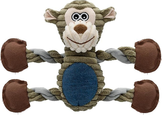 Dog Toys for Large Dog - Plush Squeaky Medium & Small Dog Toys - Stuffed Animals Puppy Toys - Funny Cute Dog Toys for Dog Birthday Presents (Monkey)-PawvioPets