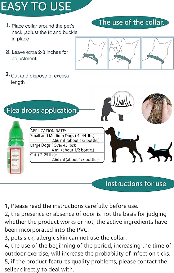 Flea and Tick Collar for Small Dog, Made with Natural Plant Based Essential Oil, Safe and Waterproof, Free Comb and Prevention Treatment Drop, 2x6 Month, 13.8 in (2 Packs)-PawvioPets