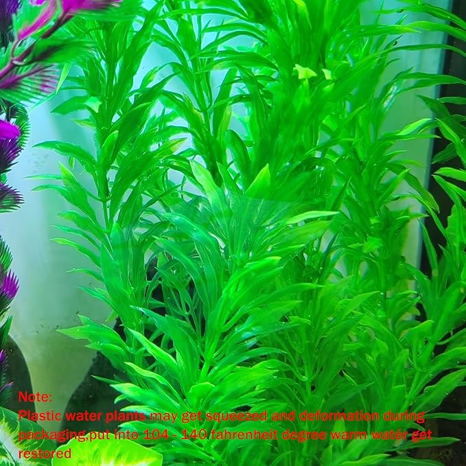 20.47 Inch Tall Aquarium Plants – Large Lifelike Artificial Fish Tank Decorations, 2 Pcs Fish Tank Plants Plastic，Durable & Safe for Freshwater/Saltwater Aquariums (Green (Style D))-PawvioPets