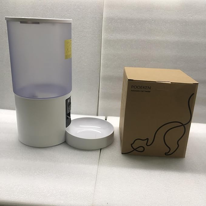 Automatic Cat Feeder Food Dispenser: 6L Timed Small Dog Dry Food Dispenser with 10s Voice - Distributeur Nourriture Chat Hund Programmable - Auto Pet Feeder with 1-6 Meals White-PawvioPets