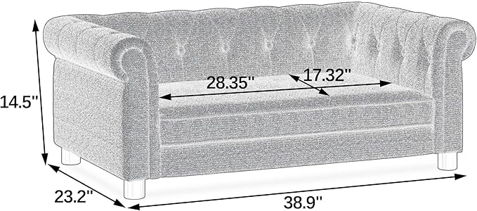 Dog Sofa Couch for Medium to Large Dogs, Memory Foam Pet Sofa Couch with Washable Fabric, Durable Elevated Dog Bed with Legs, Removable Cushion for Medium and Large Dogs, Black-PawvioPets