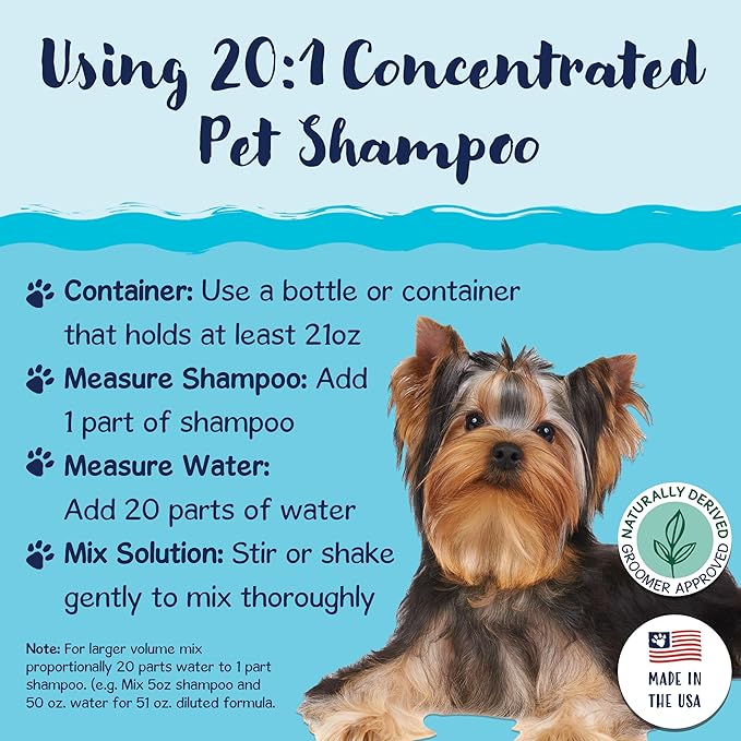 Bobbi Panter Dog Shampoo - Made in USA - All Natural Formula for Heavy Duty Deodorizing & Degreasing - Concentrated 25:1 for Professional Groomers - Fresh Clean Scent, 13 Oz-PawvioPets